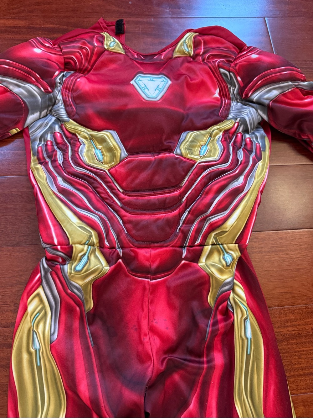 Red and Gold Superhero Muscle Costume Bodysuit - Kids